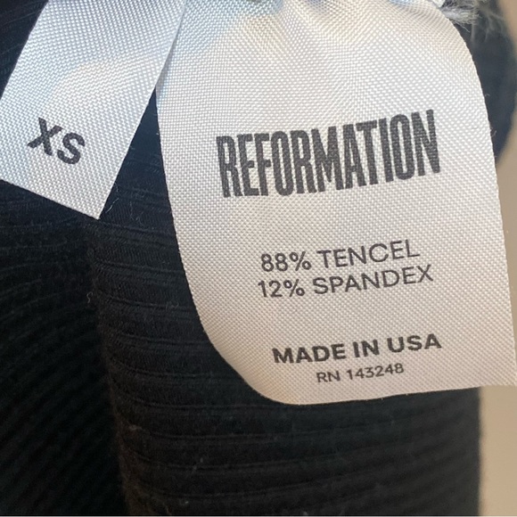 Reformation Whitney Ribbed Black Bodycon Dress XS - Picture 9 of 11